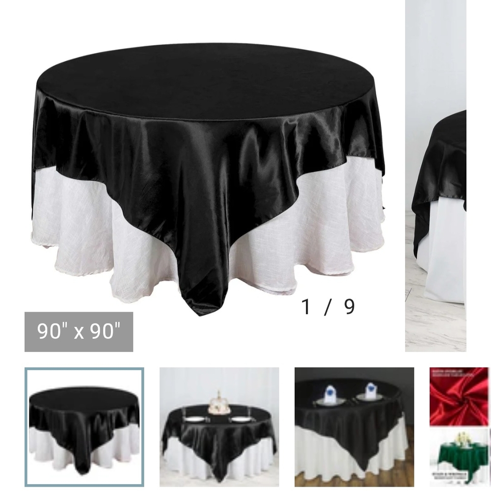 Elegant Black and White Tablecloth